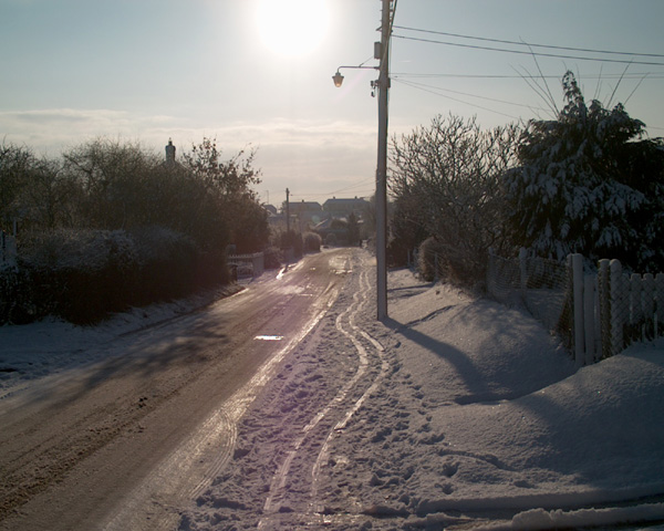 School Road In The Snow