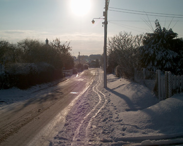 School Road In The Snow